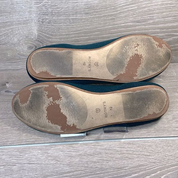 Rothy’s “The Loafer” Wintergreen Wool Blend Women’s Sz 12/EU 43 Slip On Loafers - Picture 8 of 11
